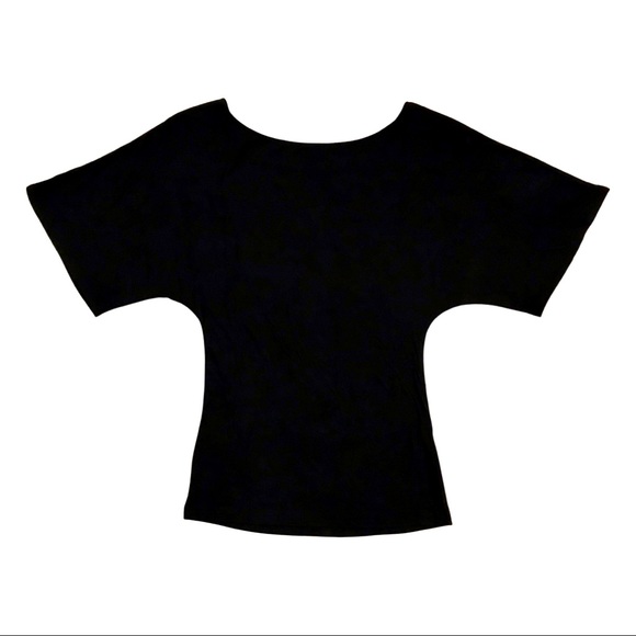 bebe Black Flutter Sleeve Top with Sequins - Picture 5 of 5